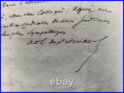 V. 1852 Lettre autographe signée du Maréchal de Saint-Arnaud