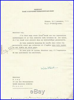 Vaclav HAVEL lettre signée en-tête ouvrage Président Masaryk autographe
