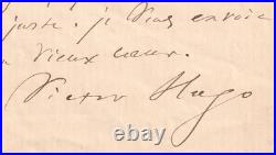 Victor HUGO Belle lettre autographe signée à un poète, de son vieux coeur