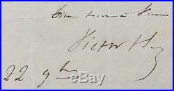 Victor HUGO Rare lettre autographe signée à son éditeur Renduel 2 pages