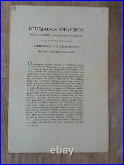 Vieux PapiersCOLOMBANUS CHIAVEROTI/archeveq TURIN/ordre de St Benoit/1826/latin