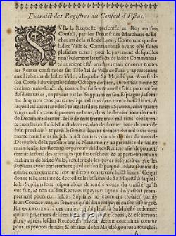 Vieux Papiers-Extrait des Registres du Conseil d'État 1646 signé Jacques Bordier