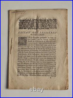 Vieux Papiers Extrait des Registres du Conseil d'état 1715