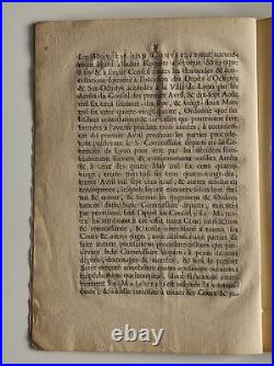 Vieux Papiers Extrait des Registres du Conseil d'état 1715