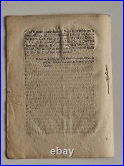 Vieux Papiers Extrait des Registres du Conseil d'état 1715