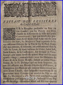 Vieux Papiers Extrait des Registres du Conseil d'état 1715