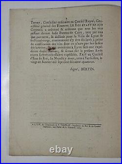 Vieux Papiers Extrait des Registres du Conseil d'état 1774