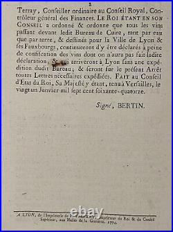 Vieux Papiers Extrait des Registres du Conseil d'état 1774