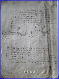 Vieux document contrat transaction/ 1635/difficile à situer