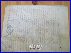 Vieux papier notarial rédigé sur peau 16 janvier 17