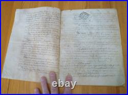 Vieux papier notarial rédigé sur peau 16 janvier 17