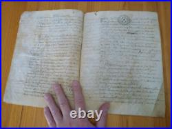 Vieux papier notarial rédigé sur peau 16 janvier 17