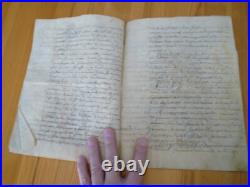 Vieux papier notarial rédigé sur peau 16 janvier 17