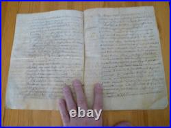 Vieux papier notarial rédigé sur peau 16 janvier 17