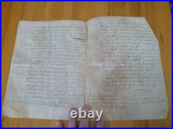 Vieux papier notarial rédigé sur peau 16 janvier 17