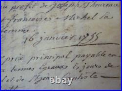 Vieux papier notarial rédigé sur peau 16 janvier 17