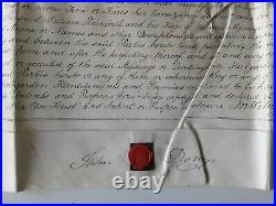 Vieux papiersTestament ou contrat anglais /1824/parchemin peau/Mefsuage/Sceaux