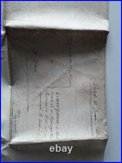 Vieux papiersTestament ou contrat anglais /1824/parchemin peau/Mefsuage/Sceaux