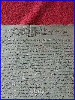 Vieux papiers 1694/lettre chevalerie/sur Moyen Papier Deux Sols Lafeuille