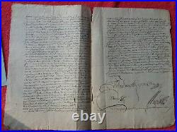Vieux papiers 1694/lettre chevalerie/sur Moyen Papier Deux Sols Lafeuille