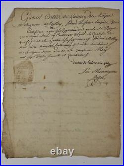 Vieux papiers Document 21 mai 1774 Gabriel Courtois de Quincey