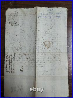 Vieux papiers Logement De Troupes Militaires Compagnie De Cavalerie 1688