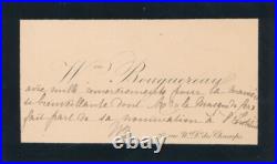 William BOUGUEREAU carte visite autographe signée masque de fer peinture