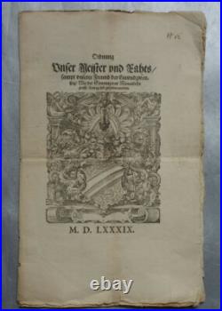 XVIème ordonnance en 1ère page armoirie de la ville de Strasbourg imprimée