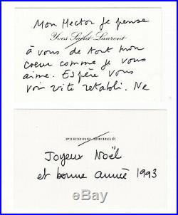 Yves Saint Laurent / Lettre Autographe (1993) / Joint Une Carte De Pierre Bergé